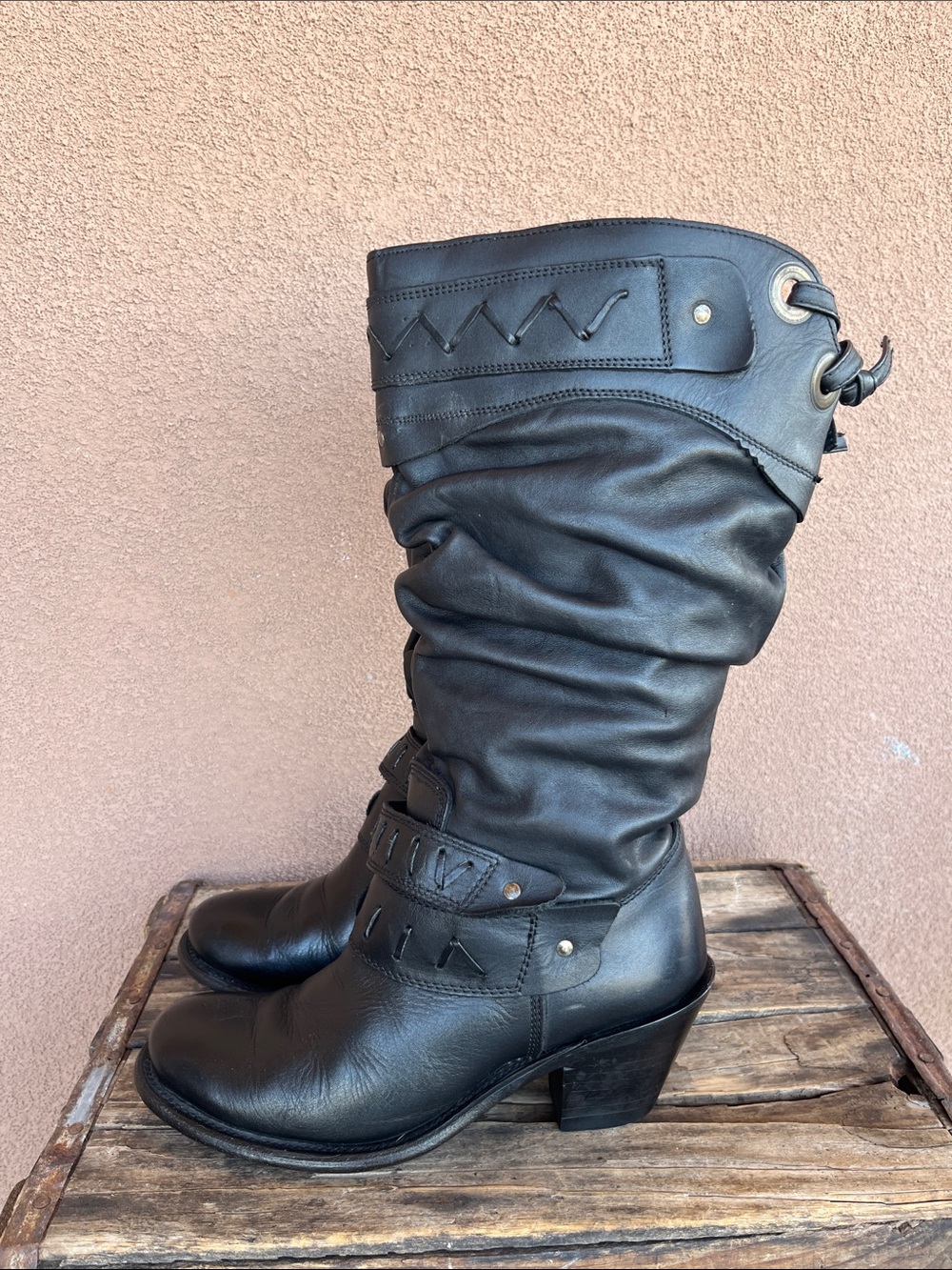 Corral black slouchy riding boots